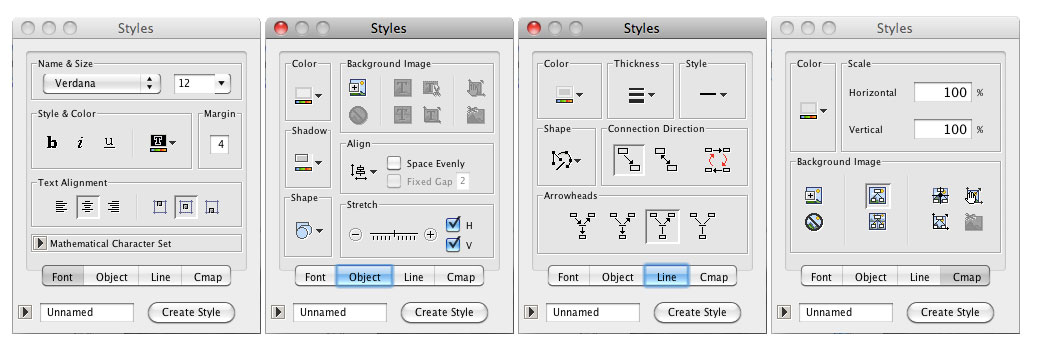 Style palette of CmapTools with icons incorporated